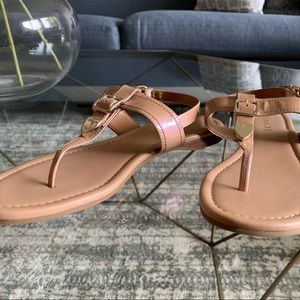 Glittery Nude Coach Sandals